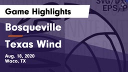 Bosqueville  vs Texas Wind Game Highlights - Aug. 18, 2020