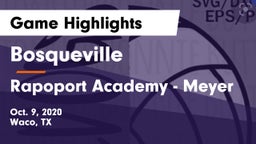 Bosqueville  vs Rapoport Academy - Meyer  Game Highlights - Oct. 9, 2020