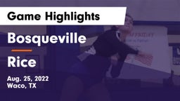 Bosqueville  vs Rice  Game Highlights - Aug. 25, 2022