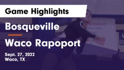 Bosqueville  vs Waco Rapoport Game Highlights - Sept. 27, 2022