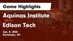 Aquinas Institute  vs Edison Tech  Game Highlights - Jan. 8, 2020