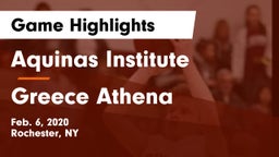 Aquinas Institute  vs Greece Athena  Game Highlights - Feb. 6, 2020