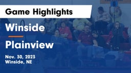 Winside  vs Plainview  Game Highlights - Nov. 30, 2023