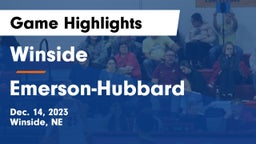 Winside  vs Emerson-Hubbard  Game Highlights - Dec. 14, 2023