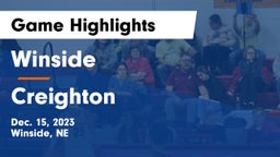 Winside  vs Creighton  Game Highlights - Dec. 15, 2023