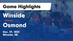 Winside  vs Osmond  Game Highlights - Dec. 29, 2023