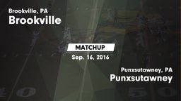 Matchup: Brookville High vs. Punxsutawney  2016