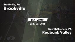 Matchup: Brookville High vs. Redbank Valley  2016
