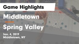 Middletown  vs Spring Valley  Game Highlights - Jan. 4, 2019