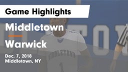Middletown  vs Warwick  Game Highlights - Dec. 7, 2018