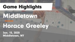 Middletown  vs Horace Greeley  Game Highlights - Jan. 15, 2020
