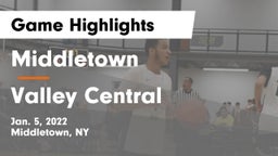 Middletown  vs Valley Central  Game Highlights - Jan. 5, 2022