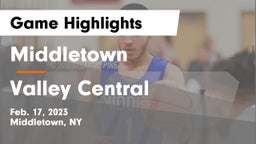 Middletown  vs Valley Central  Game Highlights - Feb. 17, 2023