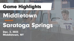 Middletown  vs Saratoga Springs  Game Highlights - Dec. 2, 2023