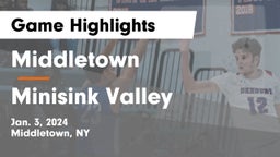 Middletown  vs Minisink Valley  Game Highlights - Jan. 3, 2024
