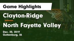 Clayton-Ridge  vs North Fayette Valley Game Highlights - Dec. 20, 2019