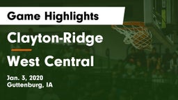 Clayton-Ridge  vs West Central  Game Highlights - Jan. 3, 2020