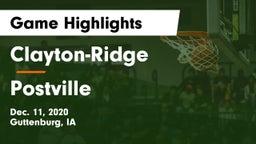 Clayton-Ridge  vs Postville Game Highlights - Dec. 11, 2020