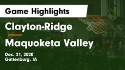 Clayton-Ridge  vs Maquoketa Valley  Game Highlights - Dec. 21, 2020