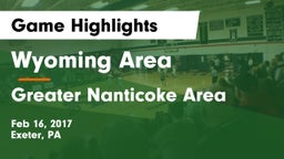 Wyoming Area  vs Greater Nanticoke Area  Game Highlights - Feb 16, 2017