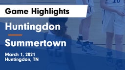 Huntingdon  vs Summertown  Game Highlights - March 1, 2021