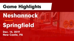Neshannock  vs Springfield  Game Highlights - Dec. 14, 2019