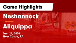 Neshannock  vs Aliquippa  Game Highlights - Jan. 24, 2020