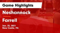 Neshannock  vs Farrell  Game Highlights - Jan. 25, 2021