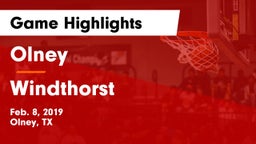 Olney  vs Windthorst  Game Highlights - Feb. 8, 2019