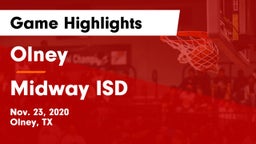 Olney  vs Midway ISD Game Highlights - Nov. 23, 2020