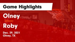 Olney  vs Roby Game Highlights - Dec. 29, 2021