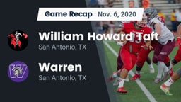 Recap: William Howard Taft  vs. Warren  2020