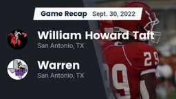 Recap: William Howard Taft  vs. Warren  2022