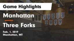 Manhattan  vs Three Forks  Game Highlights - Feb. 1, 2019