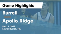 Burrell  vs Apollo Ridge Game Highlights - Feb. 6, 2018