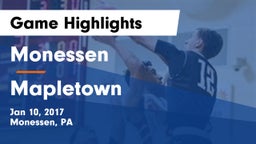 Monessen  vs Mapletown  Game Highlights - Jan 10, 2017