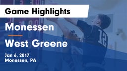 Monessen  vs West Greene  Game Highlights - Jan 6, 2017