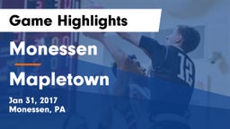 Monessen  vs Mapletown  Game Highlights - Jan 31, 2017
