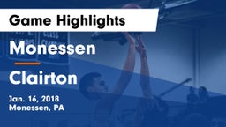 Monessen  vs Clairton  Game Highlights - Jan. 16, 2018