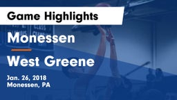 Monessen  vs West Greene  Game Highlights - Jan. 26, 2018