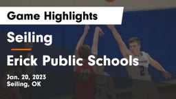 Seiling  vs Erick Public Schools Game Highlights - Jan. 20, 2023