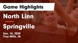 North Linn  vs Springville  Game Highlights - Jan. 14, 2020