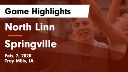 North Linn  vs Springville  Game Highlights - Feb. 7, 2020