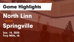 North Linn  vs Springville  Game Highlights - Jan. 14, 2020