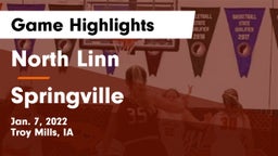 North Linn  vs Springville  Game Highlights - Jan. 7, 2022