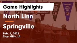 North Linn  vs Springville  Game Highlights - Feb. 1, 2022