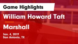 William Howard Taft  vs Marshall  Game Highlights - Jan. 4, 2019