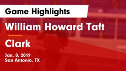 William Howard Taft  vs Clark  Game Highlights - Jan. 8, 2019