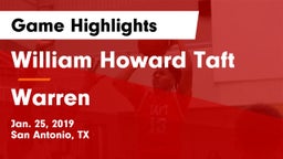 William Howard Taft  vs Warren  Game Highlights - Jan. 25, 2019