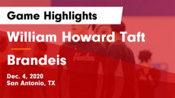 William Howard Taft  vs Brandeis  Game Highlights - Dec. 4, 2020